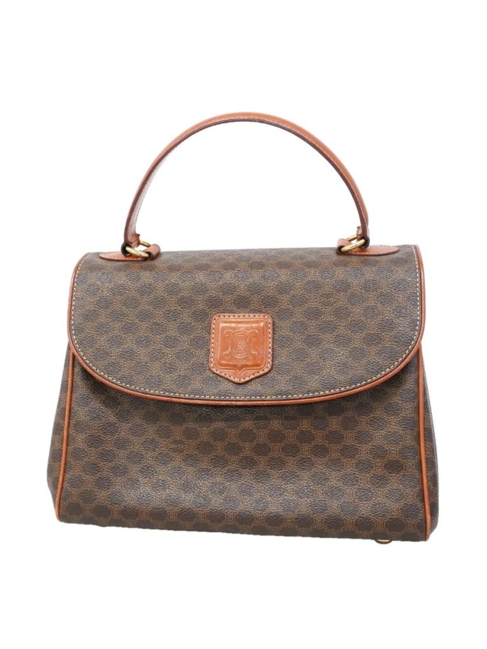Celine Handbag Macadam Brown Gold